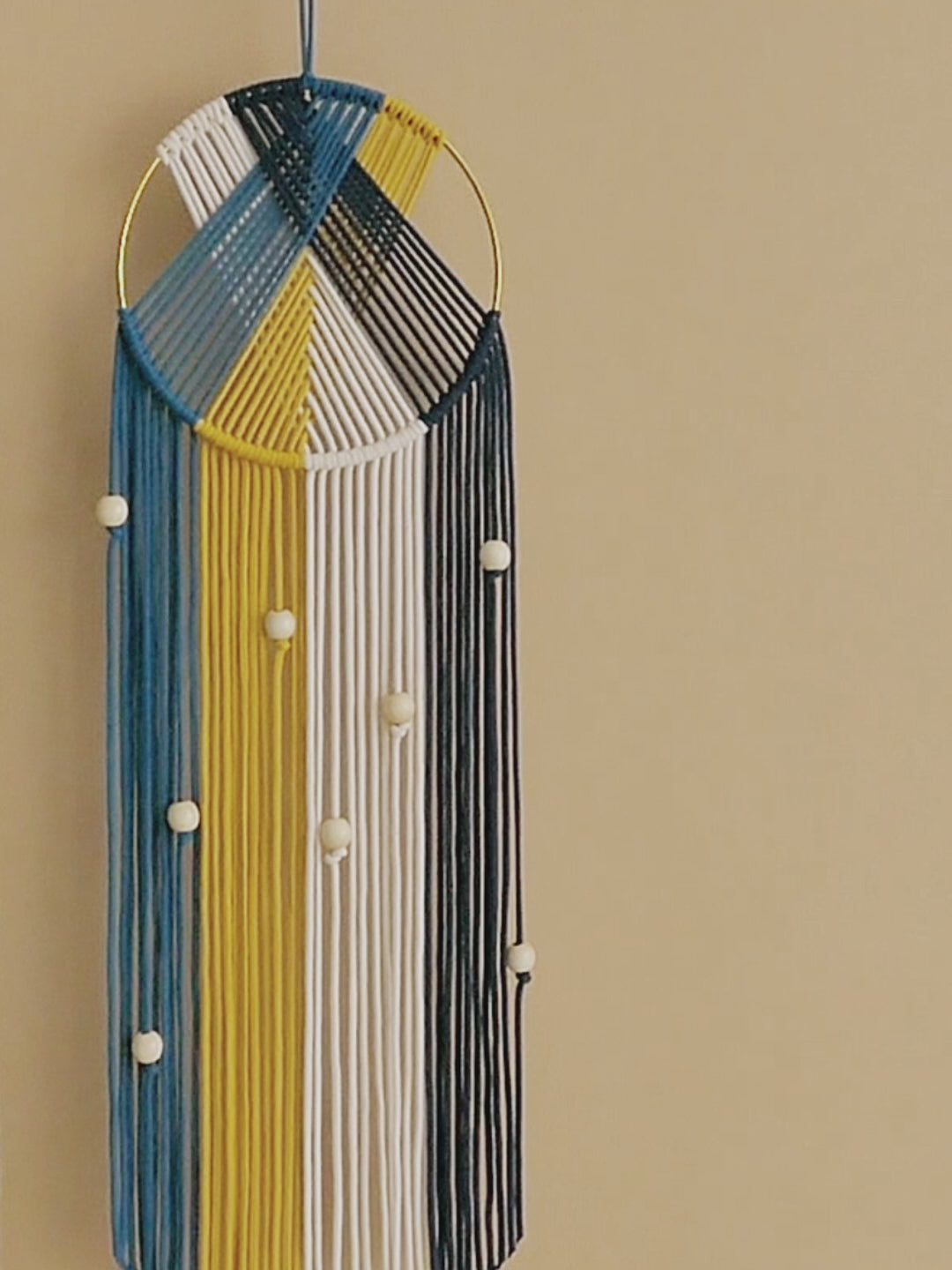Fiber Wall Dreamcatcher - Boho Macrame Cotton Wall Art V52