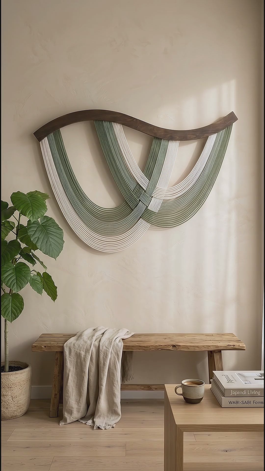 The Flow Wall Hanging – Cotton Macrame Wave Art for Boho Decor V93