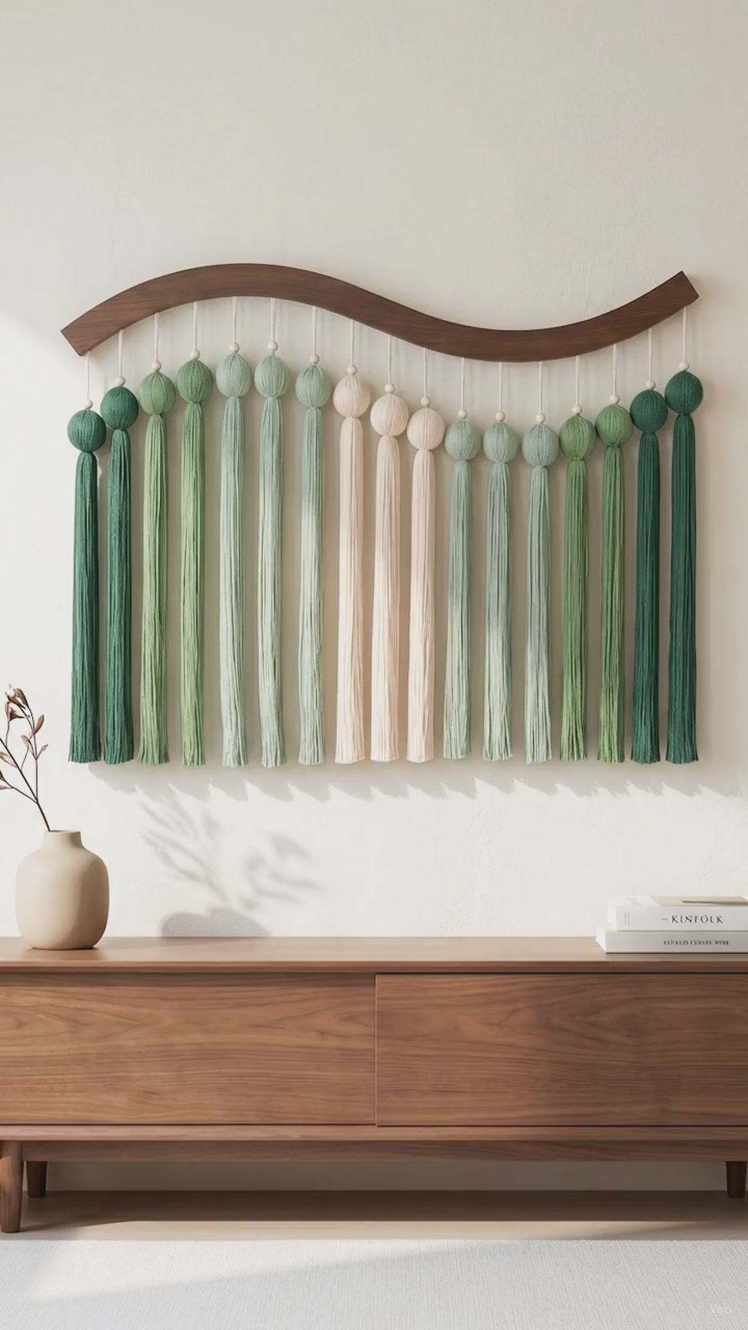 Dancing Rain Fiber Wall Hanging Fiber Boho Wall Decor U48
