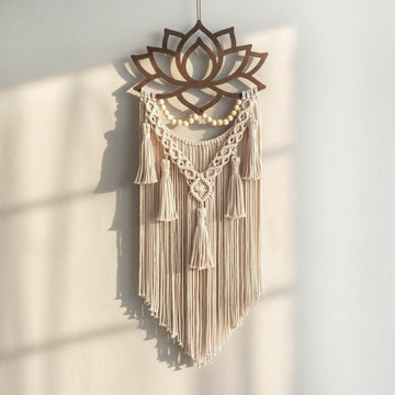 Lotus Macrame Wall Hanging With Tassels Boho Wall Decor U20